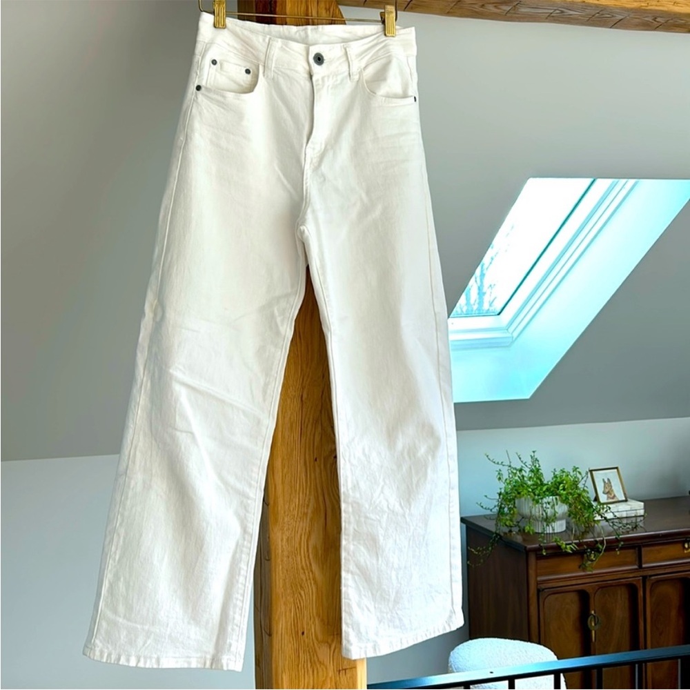 White Wide Leg Denim Jeans